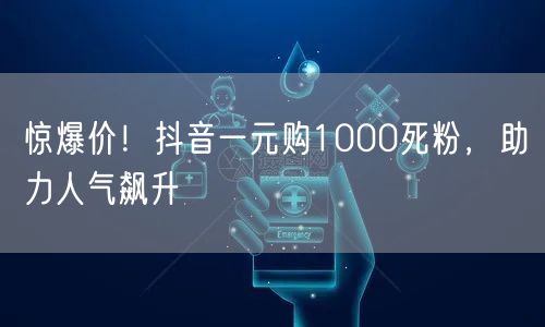 惊爆价！抖音一元购1000死粉，助力人气飙升