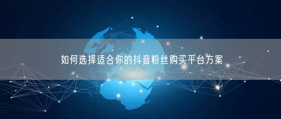 如何选择适合你的抖音粉丝购买平台方案