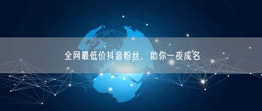 全网最低价抖音粉丝，助你一夜成名