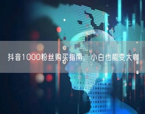 抖音1000粉丝购买指南，小白也能变大咖