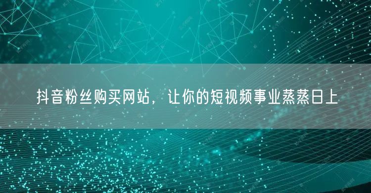 抖音粉丝购买网站，让你的短视频事业蒸蒸日上