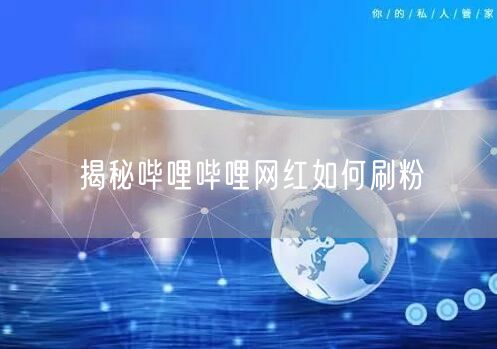 揭秘哔哩哔哩网红如何刷粉