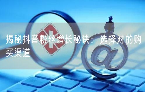 揭秘抖音粉丝增长秘诀：选择对的购买渠道