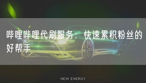 哔哩哔哩代刷服务：快速累积粉丝的好帮手