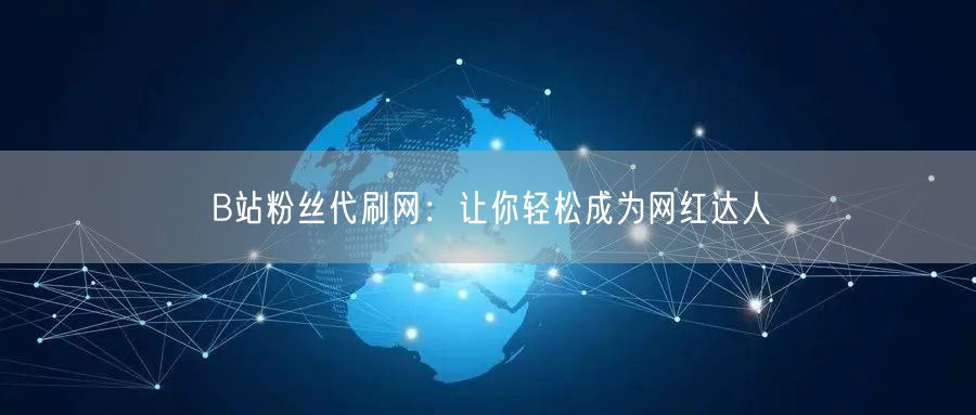 B站粉丝代刷网：让你轻松成为网红达人