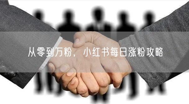 从零到万粉，小红书每日涨粉攻略