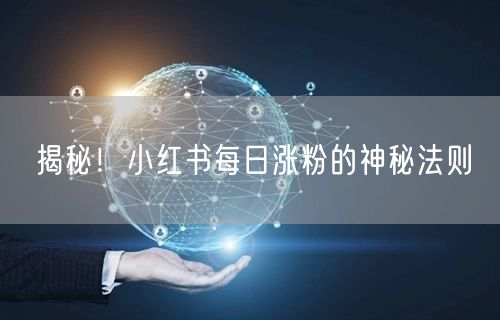 揭秘！小红书每日涨粉的神秘法则