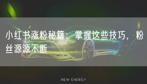 小红书涨粉秘籍：掌握这些技巧，粉丝源源不断