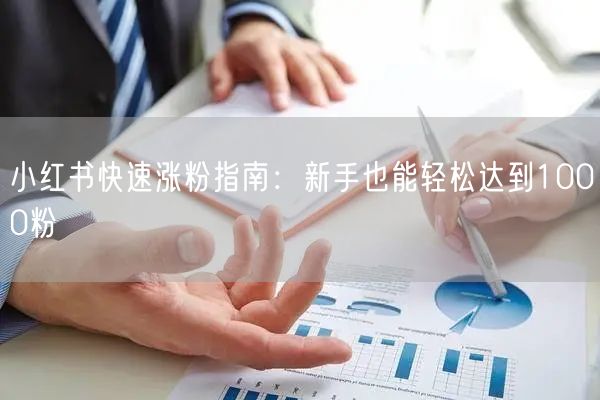 小红书快速涨粉指南：新手也能轻松达到1000粉