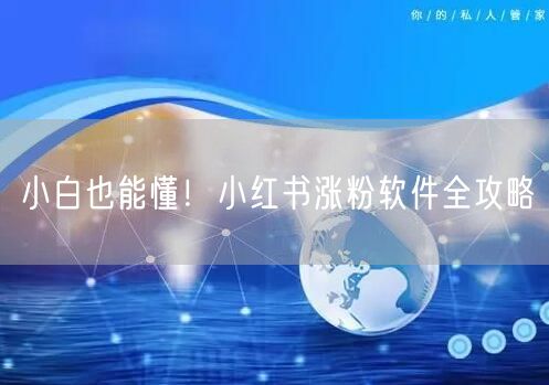 小白也能懂！小红书涨粉软件全攻略