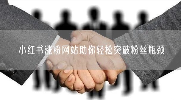 小红书涨粉网站助你轻松突破粉丝瓶颈