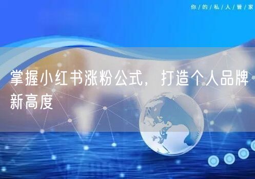 掌握小红书涨粉公式，打造个人品牌新高度