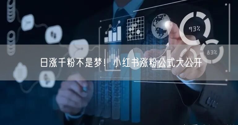 日涨千粉不是梦！小红书涨粉公式大公开