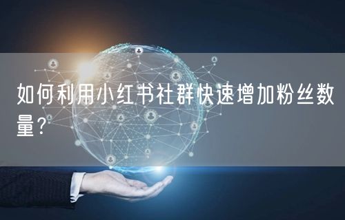 如何利用小红书社群快速增加粉丝数量？