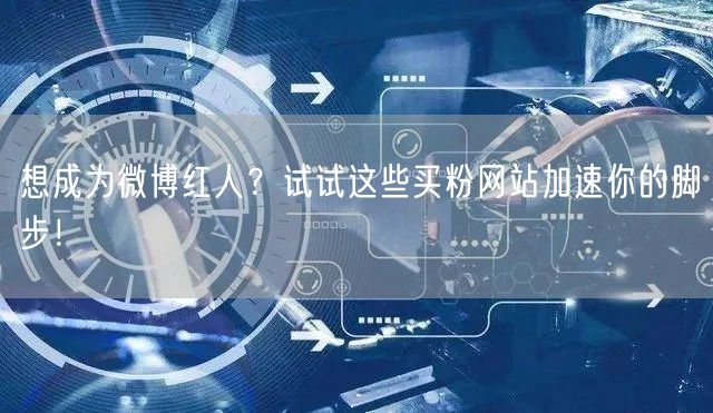 想成为微博红人？试试这些买粉网站加速你的脚步！