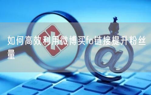 如何高效利用微博买fo链接提升粉丝量