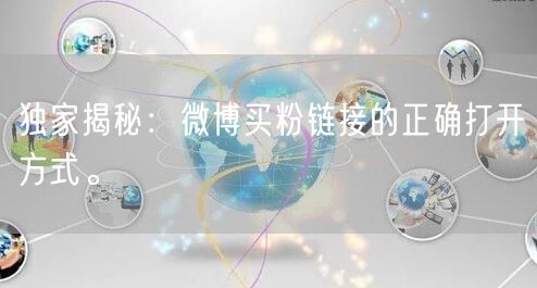 独家揭秘：微博买粉链接的正确打开方式。