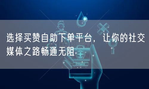 选择买赞自助下单平台，让你的社交媒体之路畅通无阻