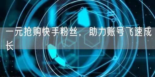 一元抢购快手粉丝，助力账号飞速成长
