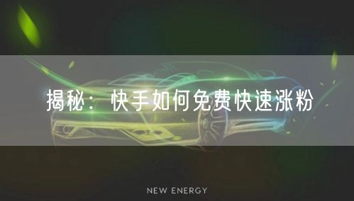 揭秘：快手如何免费快速涨粉