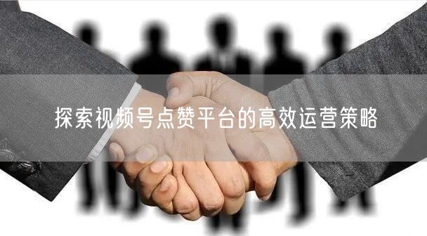 探索视频号点赞平台的高效运营策略