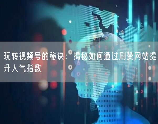玩转视频号的秘诀：揭秘如何通过刷赞网站提升人气指数